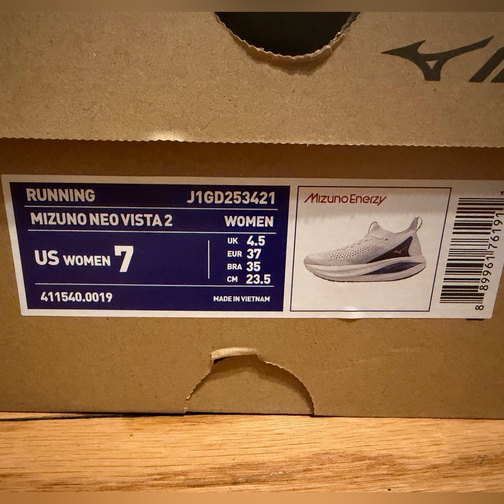 Women’s Mizuno Neo Vista 2 - white/metallic navy size 7 - Picture 7 of 7